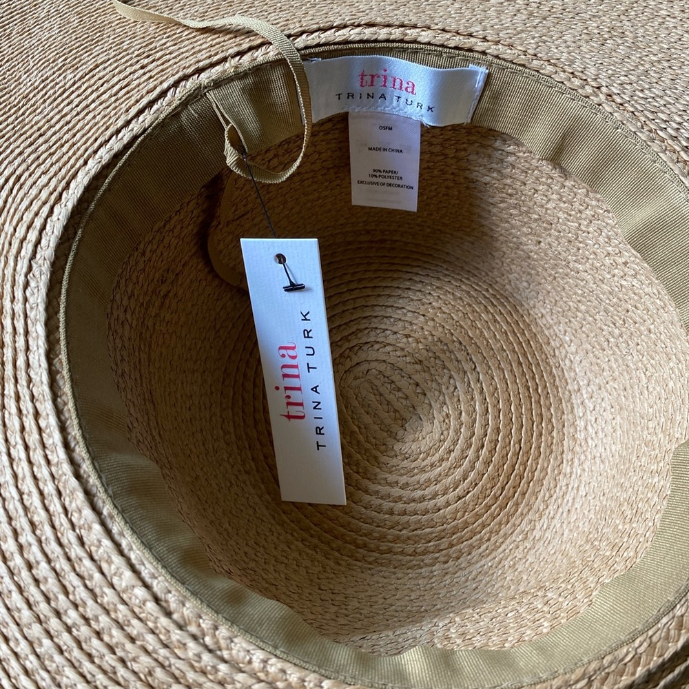 Oversized Straw Trina Turk Hat, Brand New - Picture 7 of 7